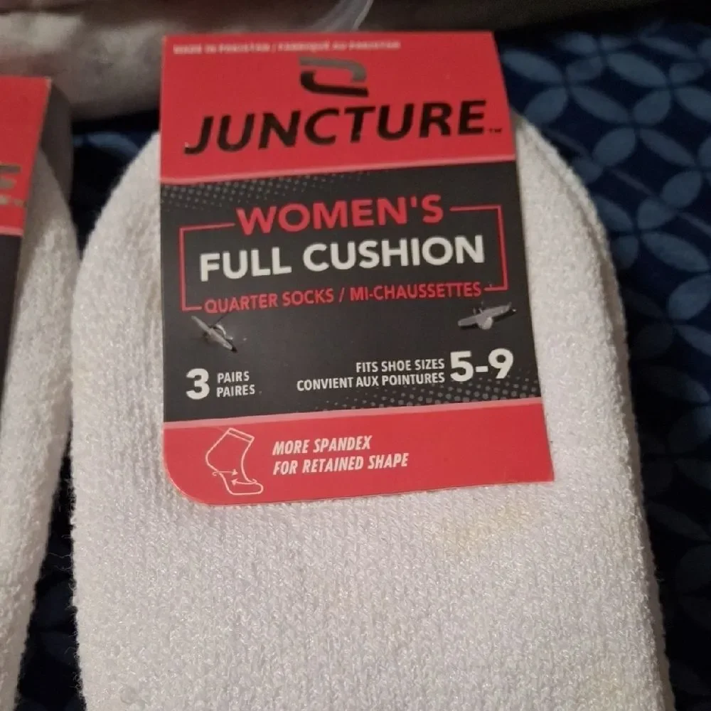 Juncture Women's Full Cushion White Socks - 6 Packs, 16 pair total